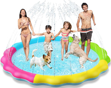 Jasonwell Splash Pad Sprinkler for Kids Splash Play Mat Outdoor Water Toys Inflatable Splash Pad Baby Toddler Pool Boys Girls Children Outside Backyard Dog Sprinkler Pool Age 1 2 3 4 5 6 7 8 9 3XL - Jasonwell